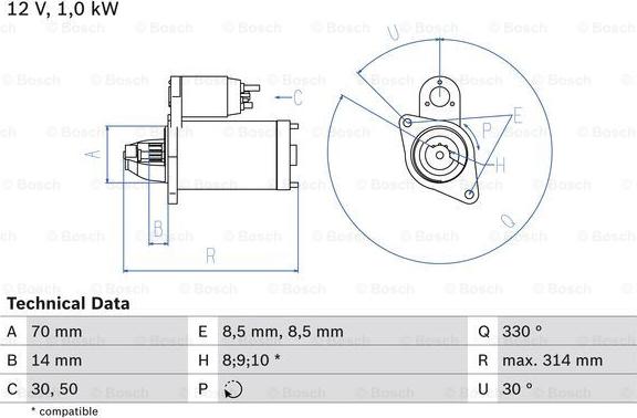 BOSCH 0 986 018 570 - Стартер autospares.lv