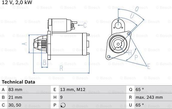 BOSCH 0 986 018 030 - Стартер autospares.lv