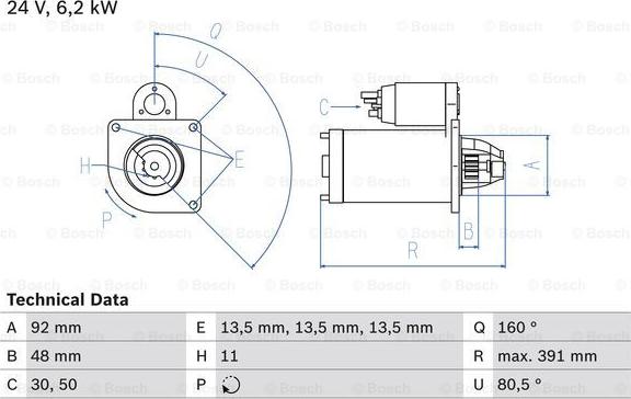 BOSCH 0 986 018 370 - Стартер autospares.lv