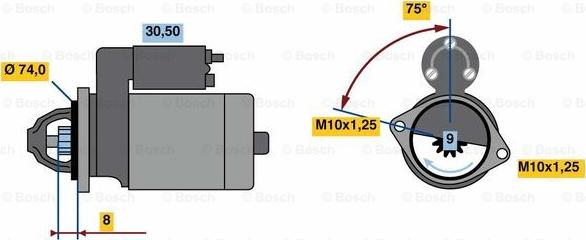 BOSCH 0 986 018 741 - Стартер autospares.lv