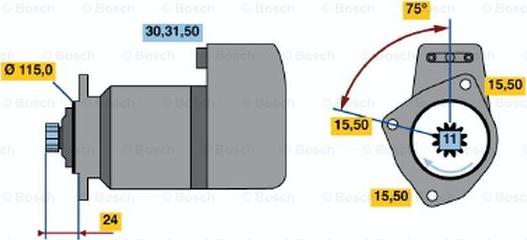 BOSCH 0 986 013 440 - Стартер autospares.lv