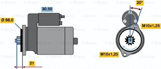 BOSCH 0 986 013 541 - Стартер autospares.lv