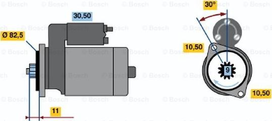 BOSCH 0 986 013 551 - Стартер autospares.lv