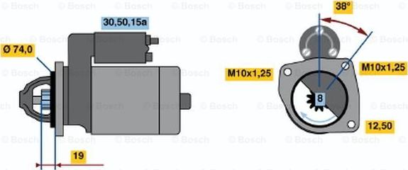 BOSCH 0 986 013 501 - Стартер autospares.lv