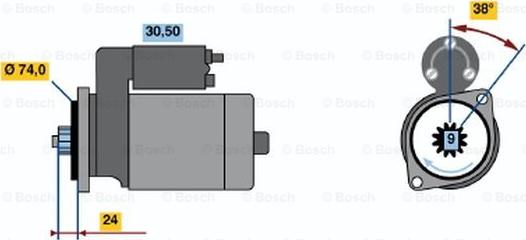 BOSCH 0 986 013 571 - Стартер autospares.lv