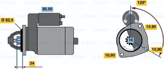 BOSCH 0 986 013 180 - Стартер autospares.lv