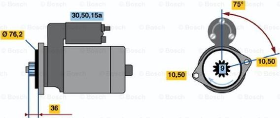 BOSCH 0 986 013 880 - Стартер autospares.lv