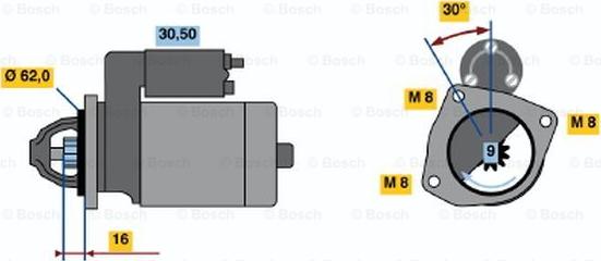 BOSCH 0 986 013 740 - Стартер autospares.lv