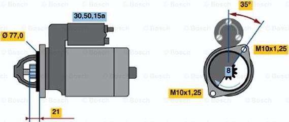 BOSCH 0 986 012 171 - Стартер autospares.lv