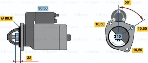 BOSCH 0 986 012 350 - Стартер autospares.lv