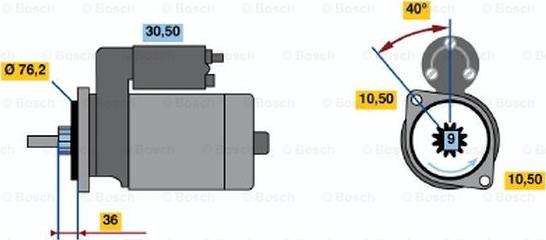 BOSCH 0 986 012 330 - Стартер autospares.lv