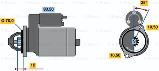 BOSCH 0 986 012 241 - Стартер autospares.lv