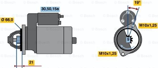 BOSCH 0 986 012 221 - Стартер autospares.lv