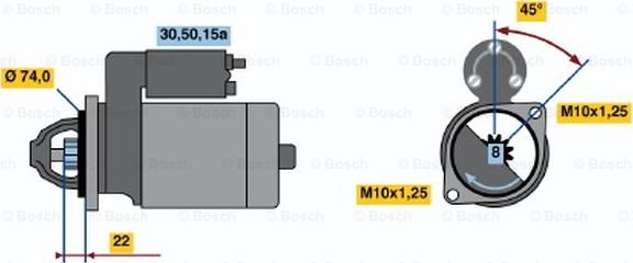 BOSCH 0 986 012 281 - Стартер autospares.lv