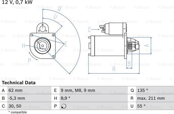 BOSCH 0 986 017 930 - Стартер autospares.lv