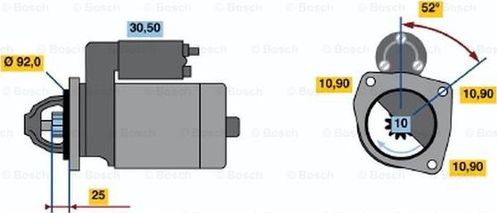 BOSCH 0 986 017 510 - Стартер autospares.lv