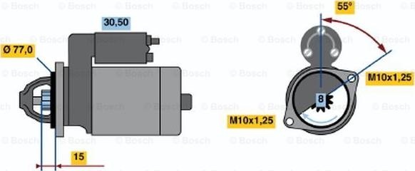 BOSCH 0 986 017 651 - Стартер autospares.lv