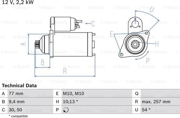 BOSCH 0 986 017 611 - Стартер autospares.lv