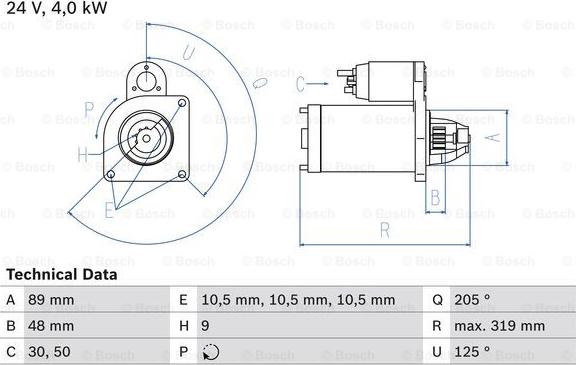 BOSCH 0 986 017 240 - Стартер autospares.lv