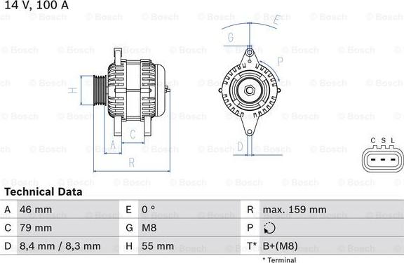 BOSCH 0 986 084 440 - Генератор autospares.lv