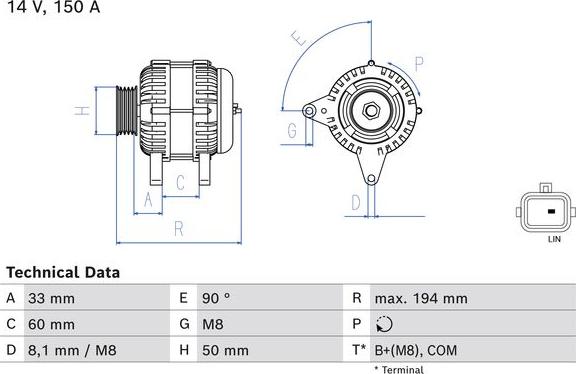 BOSCH 0 986 084 690 - Генератор autospares.lv