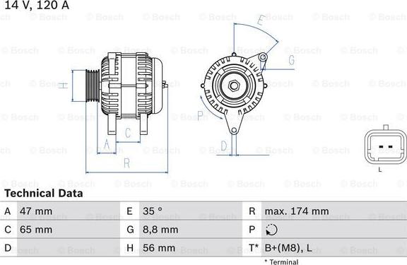 BOSCH 0 986 084 310 - Генератор autospares.lv