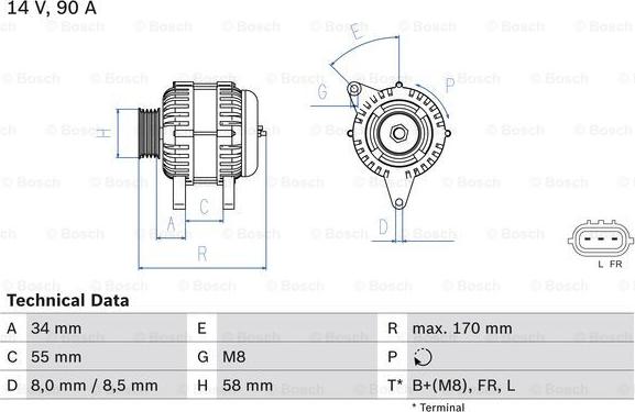 BOSCH 0 986 084 220 - Генератор autospares.lv