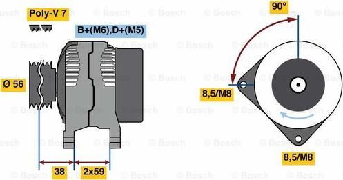 BOSCH 0 986 080 950 - Генератор autospares.lv