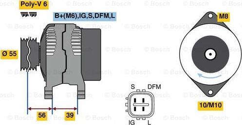 BOSCH 0 986 080 450 - Генератор autospares.lv