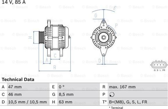 BOSCH 0 986 080 480 - Генератор autospares.lv