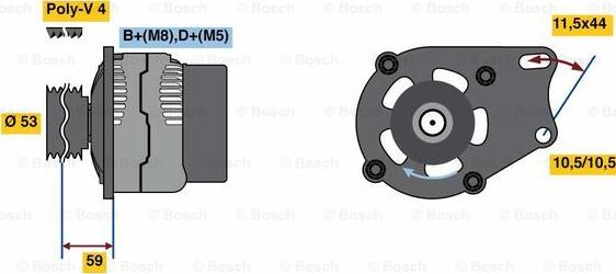 BOSCH 0 986 080 540 - Генератор autospares.lv