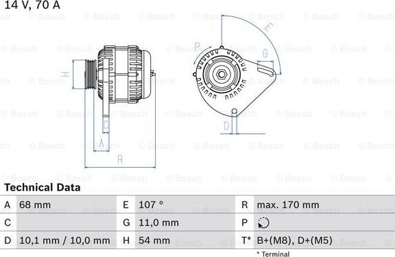 BOSCH 0 986 080 560 - Генератор autospares.lv