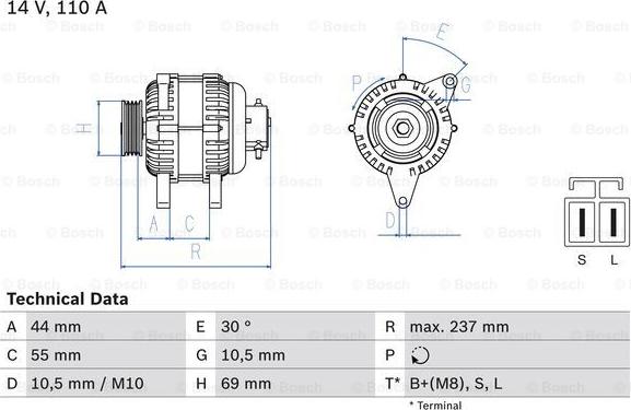 BOSCH 0 986 080 640 - Генератор autospares.lv