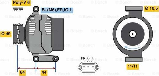 BOSCH 0 986 080 610 - Генератор autospares.lv