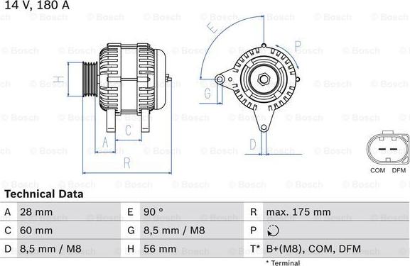 BOSCH 0 986 080 090 - Генератор autospares.lv