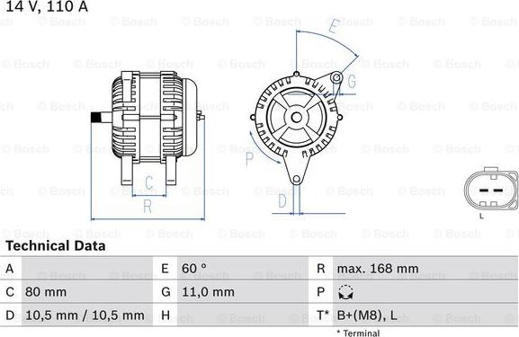 BOSCH 0 986 080 060 - Генератор autospares.lv