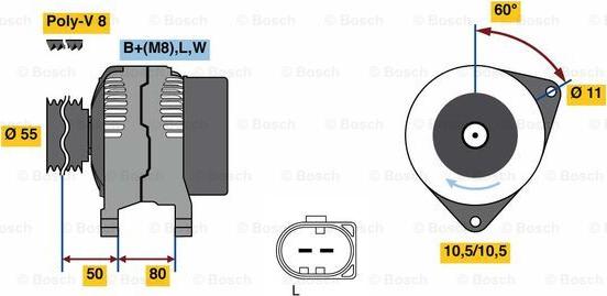 BOSCH 0 986 080 070 - Генератор autospares.lv