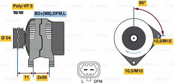 BOSCH 0 986 080 100 - Генератор autospares.lv