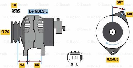 BOSCH 0 986 080 130 - Генератор autospares.lv