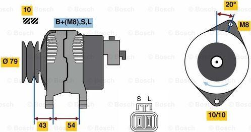 BOSCH 0 986 080 840 - Генератор autospares.lv