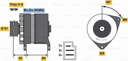 BOSCH 0 986 080 850 - Генератор autospares.lv