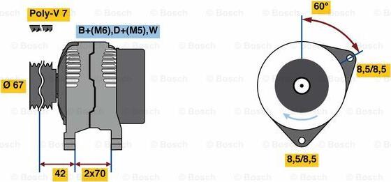 BOSCH 0 986 080 830 - Генератор autospares.lv