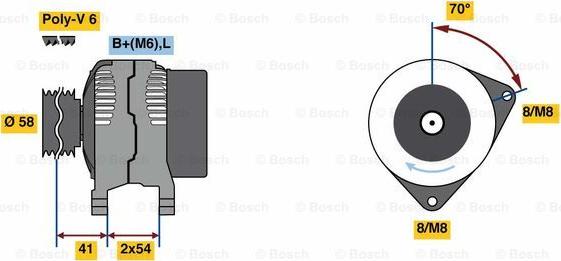 BOSCH 0 986 080 340 - Генератор autospares.lv