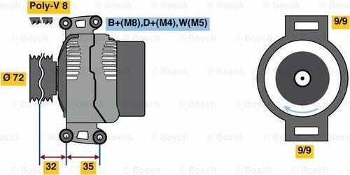 BOSCH 0 986 080 310 - Генератор autospares.lv