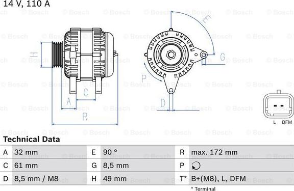 BOSCH 0 986 080 330 - Генератор autospares.lv