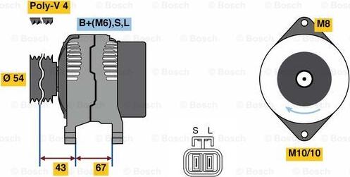 BOSCH 0 986 080 250 - Генератор autospares.lv