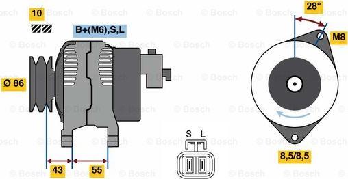 BOSCH 0 986 080 260 - Генератор autospares.lv