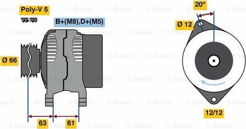 BOSCH 0 986 080 280 - Генератор autospares.lv