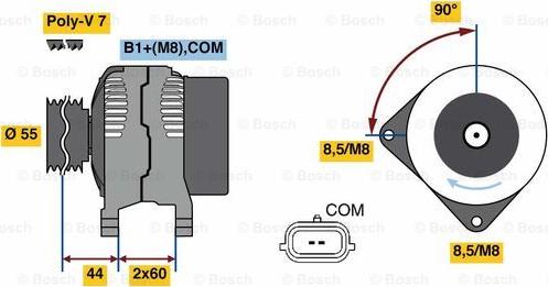 BOSCH 0 986 081 080 - Генератор autospares.lv