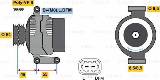 BOSCH 0 986 081 070 - Генератор autospares.lv